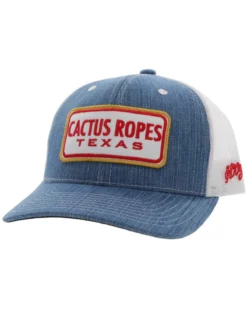 Hooey Kids' Denim Cactus Ropes Patch Mesh Back Trucker Cap