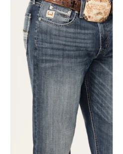 Cinch Men's Grant Medium Stonewash Broken Twill Performance Stretch Relaxed Bootcut Jeans -Sheplers Sales 2000362748 402 P2