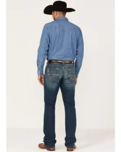 Cinch Men's Ian Dark Stonewash Performance Stretch Slim Bootcut Jeans -Sheplers Sales 2000362785 402 P3