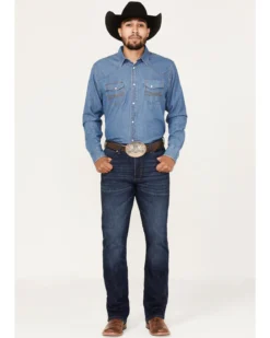 Wrangler Retro Men's Merriam Dark Wash Stretch Slim Bootcut Jeans