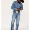Wrangler Retro Men's Llano Light Medium Wash Stretch Slim Bootcut Jeans -Sheplers Sales 2000365069 413 P1