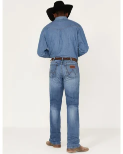 Wrangler Retro Men's Llano Light Medium Wash Stretch Slim Bootcut Jeans -Sheplers Sales 2000365069 413 P3
