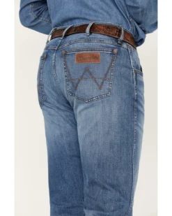 Wrangler Retro Men's Llano Light Medium Wash Stretch Slim Bootcut Jeans -Sheplers Sales 2000365069 413 P4
