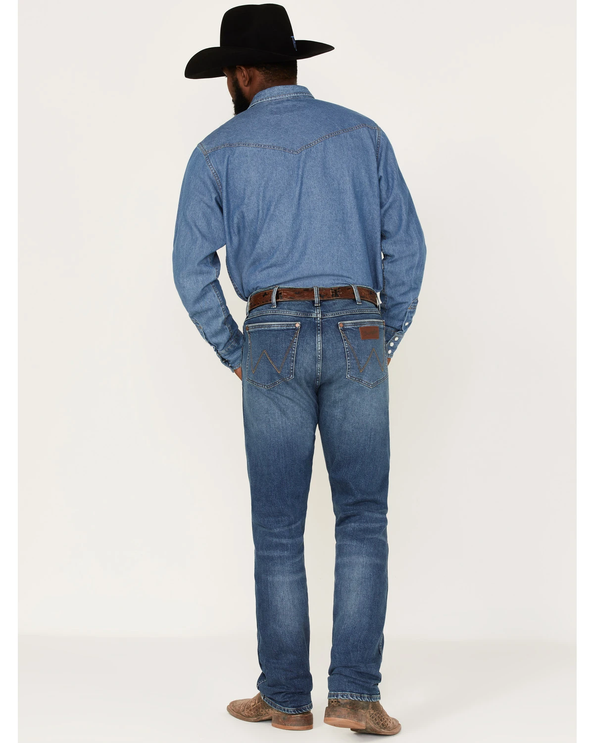 Wrangler Retro Men's Ferris Medium Wash Stretch Slim Straight Jeans 5 Wrangler Retro Men's Ferris Medium Wash Stretch Slim Straight Jeans - Image 3