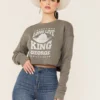 Ruby's Rubbish Women's Heather Gray Long Live King George Graphic Sweatshirt 1 Ruby's Rubbish Women's Heather Gray Long Live King George Graphic Sweatshirt -Sheplers Sales 2000365471 022 P1