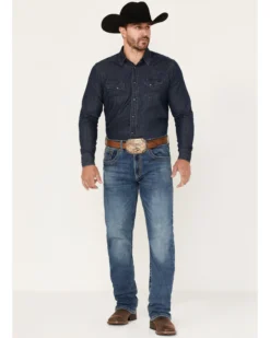 Rock 47 By Wrangler Men's Ash Medium Wash Stretch Slim Straight Jeans