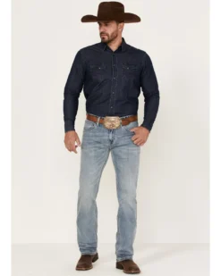 Rock & Roll Denim Men's Hooey Light Vintage Wash Revolver Stretch Slim Straight Jeans -Sheplers Sales 2000367640 205 P3