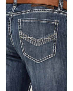 Rock & Roll Denim Men's Dark Wash Double Barrel Stretch Relaxed Straight Jeans -Sheplers Sales 2000367642 201 P2