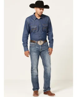 Rock & Roll Denim Men's Revolver Medium Wash Reflex Stretch Slim Straight Jeans -Sheplers Sales 2000367645 202 P3