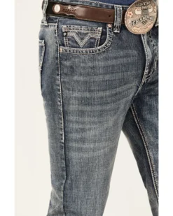 Rock & Roll Denim Men's Double Barrel Medium Wash Two Tone Raise Relaxed Straight Jeans 9 Rock & Roll Denim Men's Double Barrel Medium Wash Two Tone Raise Relaxed Straight Jeans -Sheplers Sales 2000367647 203 P4