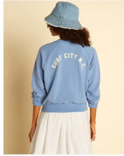 Billabong X Wrangler Women's On The Rise Surf City Graphic Sweatshirt -Sheplers Sales 2000368003 650 P3