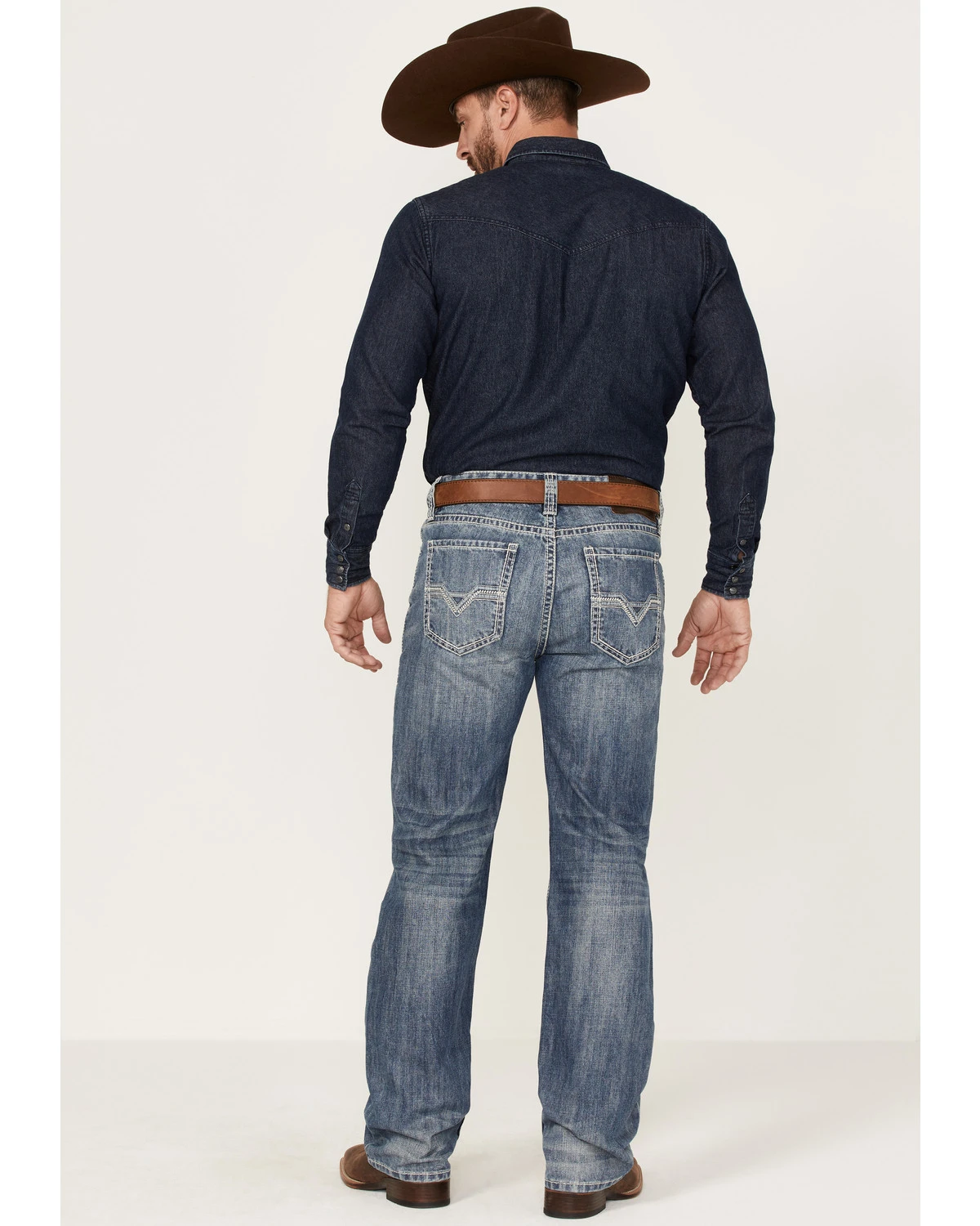 Rock & Roll Denim Men's Double Barrel Medium Wash Relaxed Straight Jeans 3 Rock & Roll Denim Men's Double Barrel Medium Wash Relaxed Straight Jeans