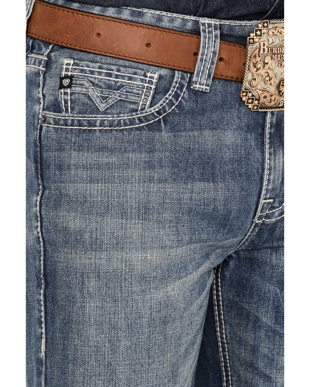 Rock & Roll Denim Men's Double Barrel Medium Wash Relaxed Straight Jeans 6 Rock & Roll Denim Men's Double Barrel Medium Wash Relaxed Straight Jeans - Image 4