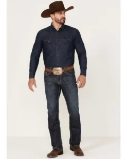 Rock & Roll Denim Men's Revolver Dark Wash Stretch Slim Straight Jeans -Sheplers Sales 2000368871 416 P3