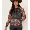 Hooey Women's Southwestern Contrast Print Summit Hoodie