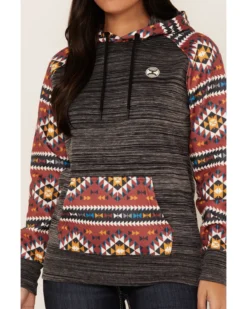 Hooey Women's Southwestern Contrast Print Summit Hoodie -Sheplers Sales 2000369085 022 P3
