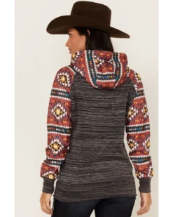 Hooey Women's Southwestern Contrast Print Summit Hoodie -Sheplers Sales 2000369085 022 P4
