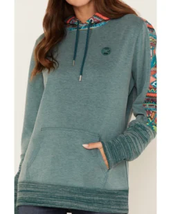 Hooey Women's Southwestern Contrast Print Canyon Hoodie 8 Hooey Women's Southwestern Contrast Print Canyon Hoodie -Sheplers Sales 2000369088 442 P3