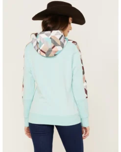 Hooey Women's Southwestern Print Contrast Canyon Hoodie -Sheplers Sales 2000369089 400 P4