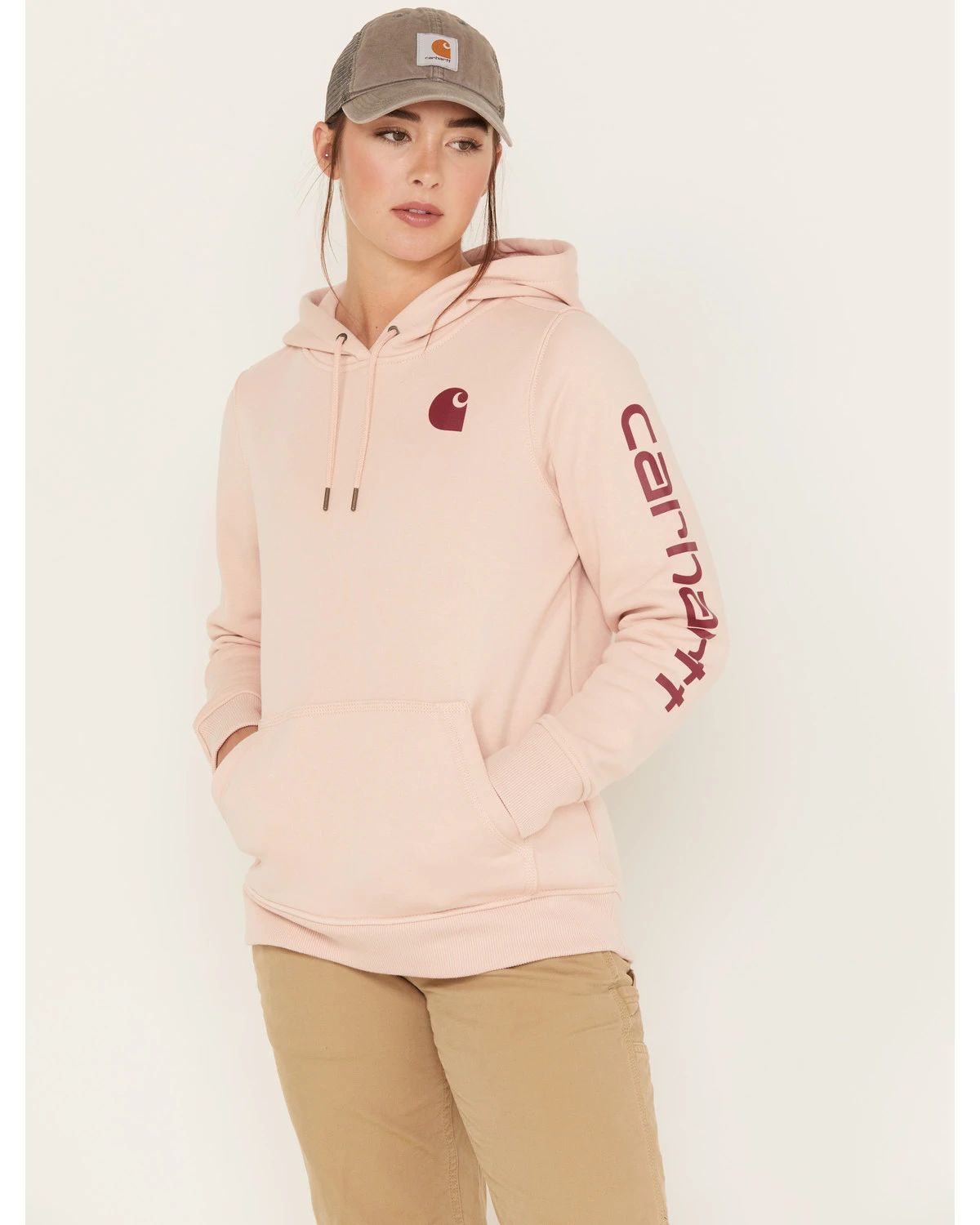 Carhartt Women's Relaxed Fit Midweight Logo Graphic Hoodie 3 Carhartt Women's Relaxed Fit Midweight Logo Graphic Hoodie