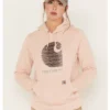 Carhartt Women's Rain Defender Relaxed Fit Midweight Logo Graphic Hoodie -Sheplers Sales 2000370148 662 P1