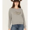 Ariat Women's R.E.A.L Varsity Logo Cropped Sweatshirt 2 Ariat Women's R.E.A.L Varsity Logo Cropped Sweatshirt -Sheplers Sales 2000371904 070 P1