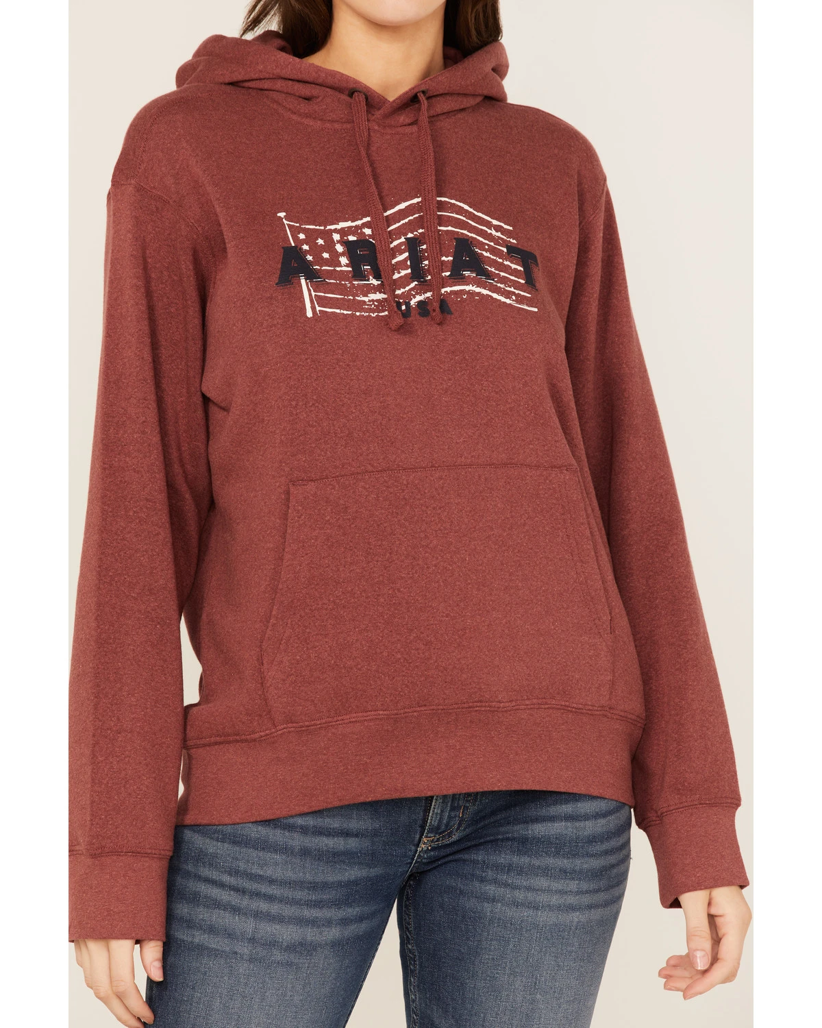 Ariat Women's R.E.A.L. USA Chest Logo Hoodie 5 Ariat Women's R.E.A.L. USA Chest Logo Hoodie - Image 3