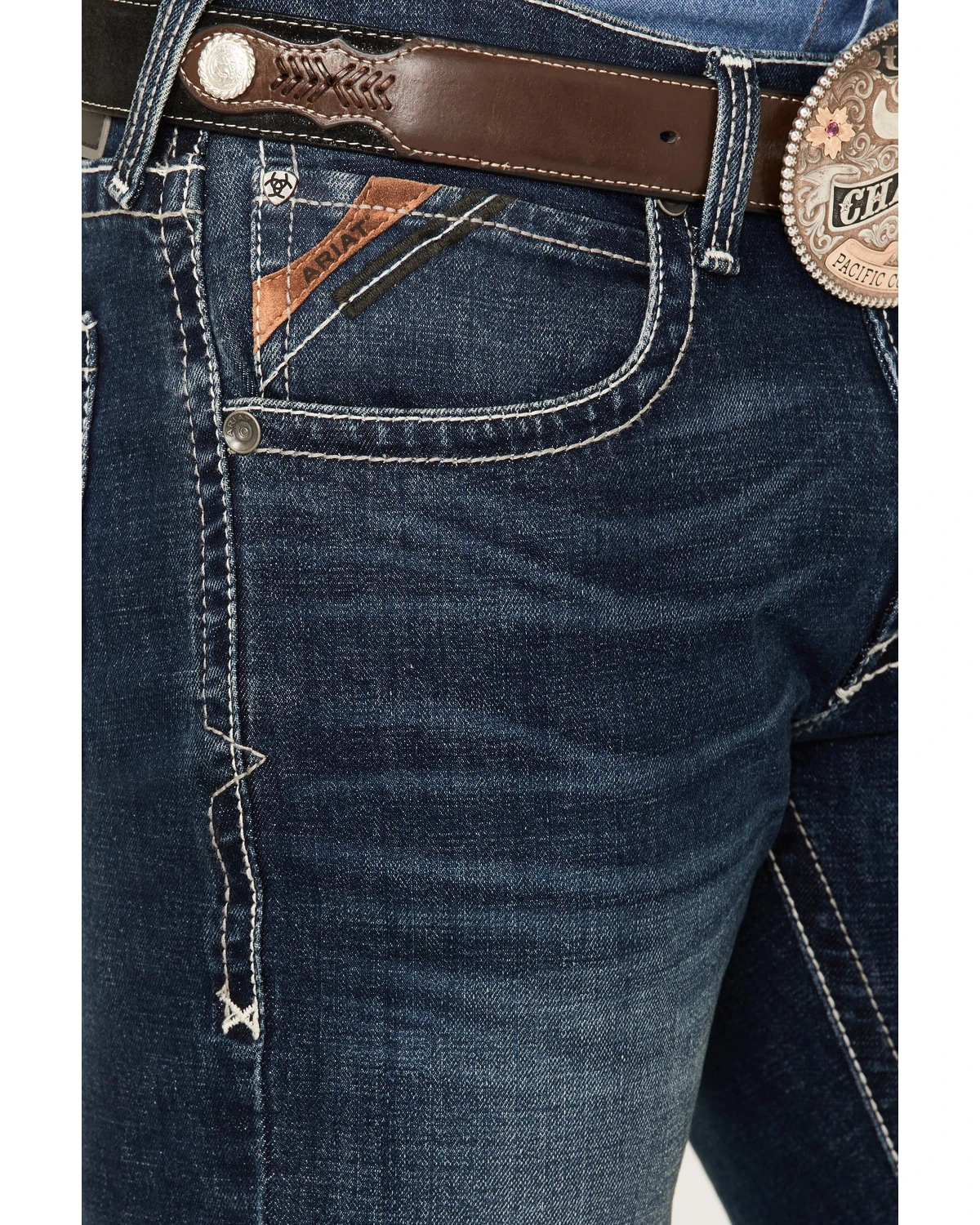 Ariat Men's M5 Ford Remming Dark Wash Stretch Straight Leg Jeans 4 Ariat Men's M5 Ford Remming Dark Wash Stretch Straight Leg Jeans - Image 2