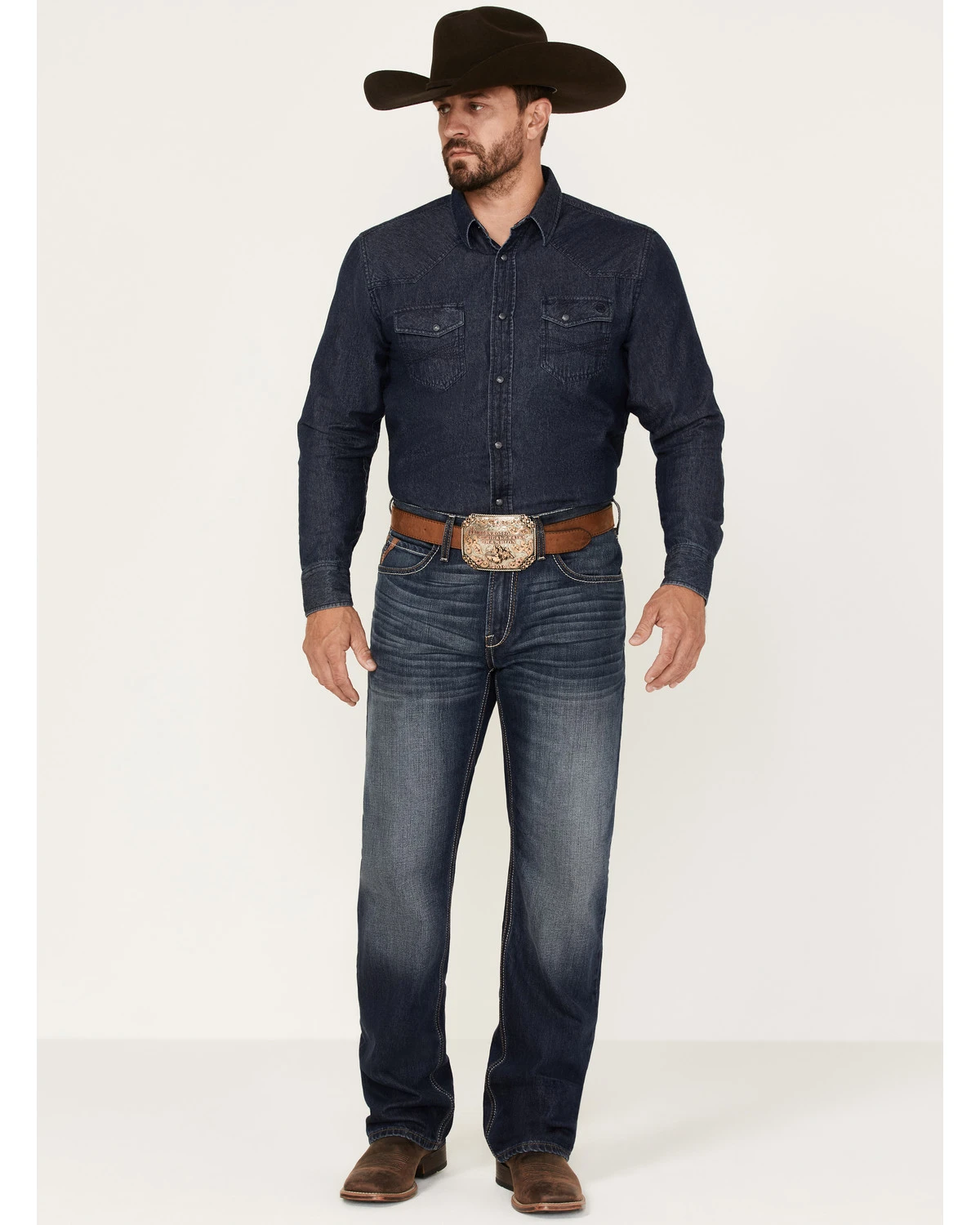 Ariat Men's Big Sur 3D Garby Dark Wash Relaxed Bootcut Jeans 3 Ariat Men's Big Sur 3D Garby Dark Wash Relaxed Bootcut Jeans