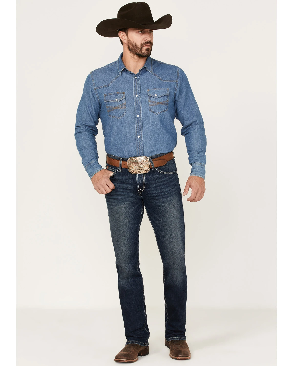 Ariat Men's M7 Drake Toro Dark Wash Slim Straight Jeans 3 Ariat Men's M7 Drake Toro Dark Wash Slim Straight Jeans