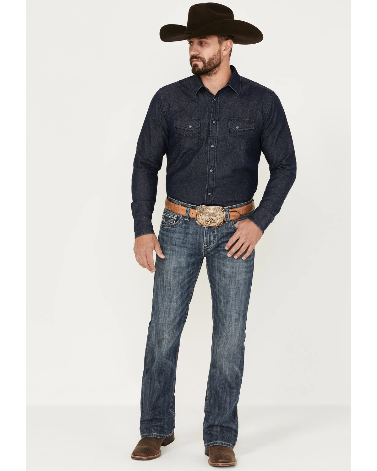 Rock & Roll Denim Men's Dark Vintage Wash Bootcut Jeans 3 Rock & Roll Denim Men's Dark Vintage Wash Bootcut Jeans