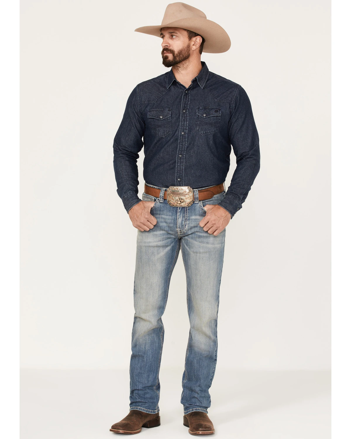 Rock & Roll Denim Men's Slim Fit Straight Rope Stitch Pocket Bootcut Jeans 5 Rock & Roll Denim Men's Slim Fit Straight Rope Stitch Pocket Bootcut Jeans - Image 3