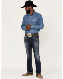 Rock & Roll Denim Men's Rifle Dark Wash Vintage Reflex Slim Stretch Skinny Jeans 8 Rock & Roll Denim Men's Rifle Dark Wash Vintage Reflex Slim Stretch Skinny Jeans -Sheplers Sales 2000375489 416 P3