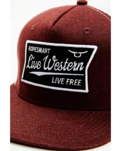 RopeSmart Men's Flat Brim Live Western Live Free Baseball Cap -Sheplers Sales 2000375876 600 P2