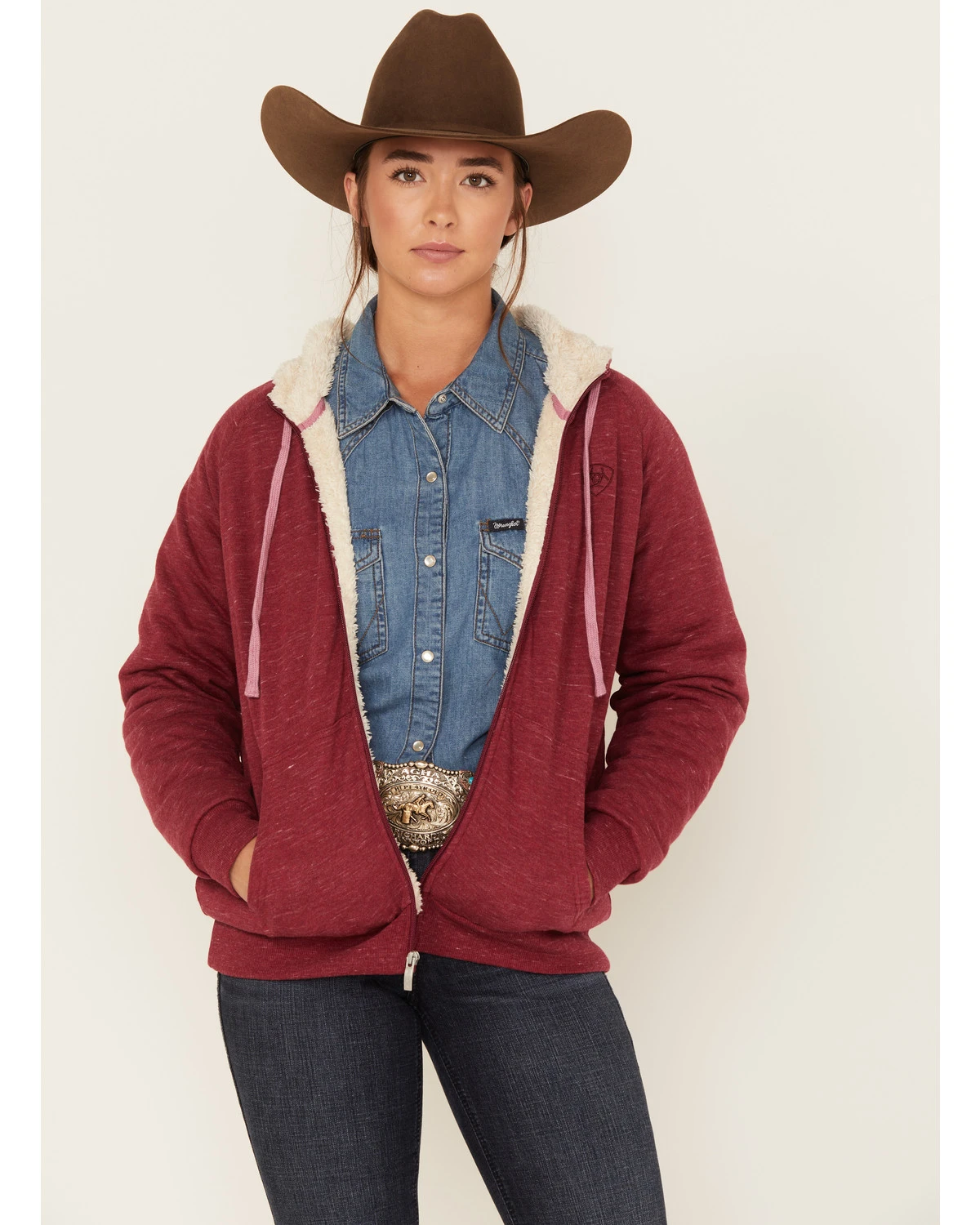 Ariat Women's R.E.A.L Sherpa Full Zip Sweatshirt Hoodie 3 Ariat Women's R.E.A.L Sherpa Full Zip Sweatshirt Hoodie