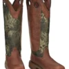 Justin Men's Rush Strike Camo Shaft Leather Pull On Snake Boots - Square Toe -Sheplers Sales 2000378668 340 P1