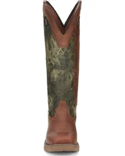 Justin Men's Rush Strike Camo Shaft Leather Pull On Snake Boots - Square Toe -Sheplers Sales 2000378668 340 P4