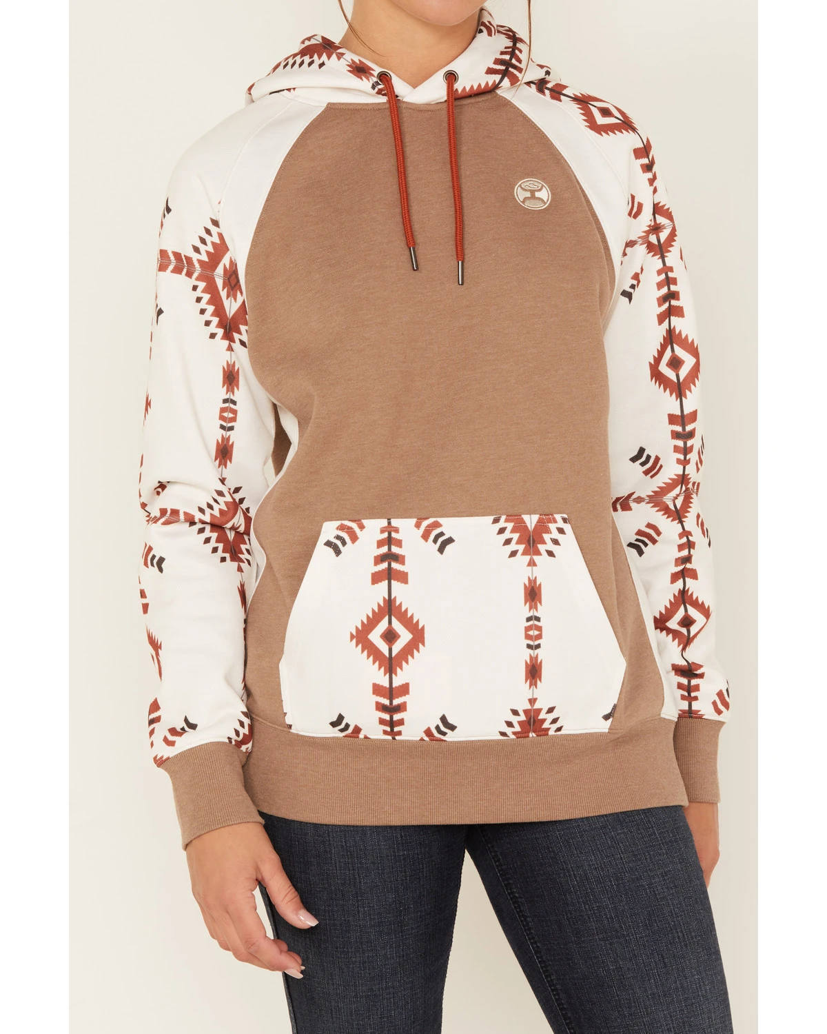 Hooey Women's Southwestern Print Contrast Hoodie 4 Hooey Women's Southwestern Print Contrast Hoodie - Image 2
