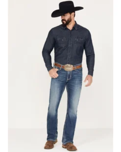 Cinch Men's Ian Medium Stonewash Slim Boot Performance Stretch Denim