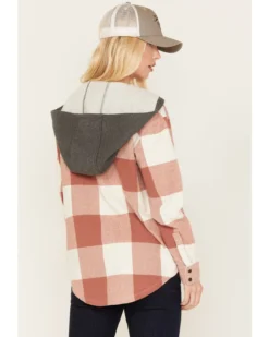Cleo + Wolf Women's Buffalor Plaid Print Hooded Flannel Shirt 9 Cleo + Wolf Women's Buffalor Plaid Print Hooded Flannel Shirt -Sheplers Sales 2000380772 200 P4