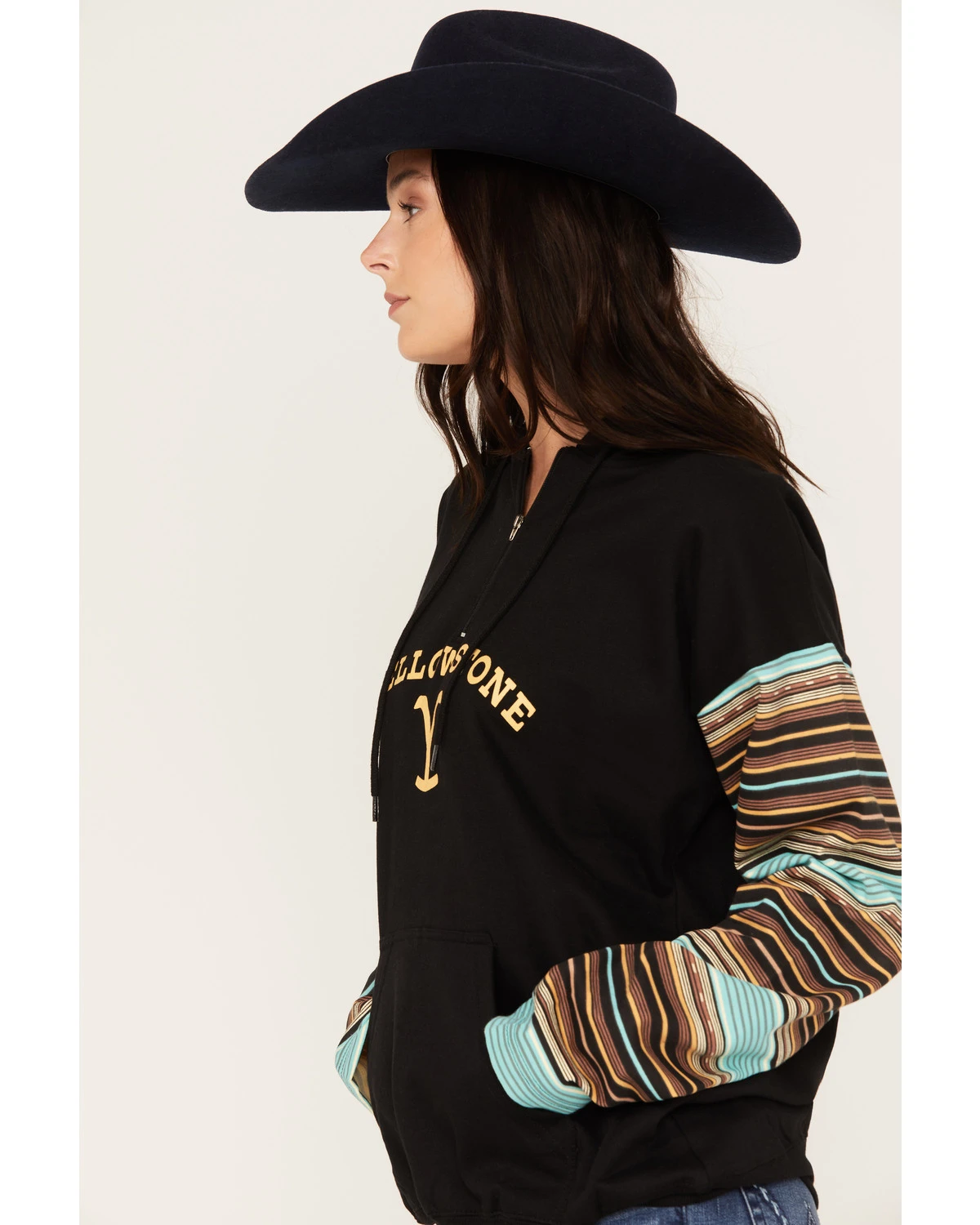 Changes Women's Serape Striped Yellowstone Hoodie 4 Changes Women's Serape Striped Yellowstone Hoodie - Image 2
