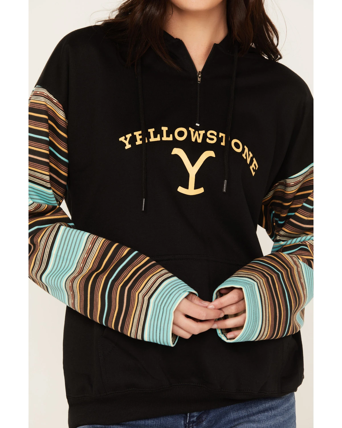 Changes Women's Serape Striped Yellowstone Hoodie 5 Changes Women's Serape Striped Yellowstone Hoodie - Image 3