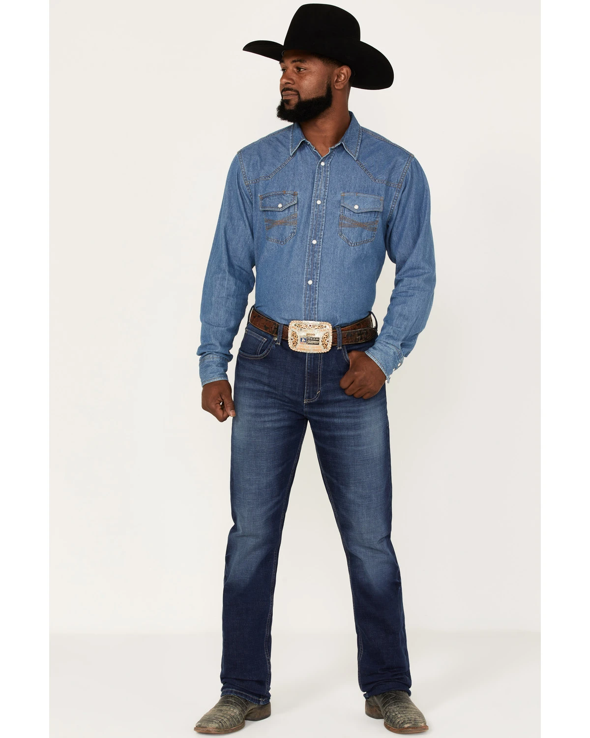 Wrangler 20X Men's Fawnbrook Dark Wash Slim Straight Stretch Denim Jeans - Long 3 Wrangler 20X Men's Fawnbrook Dark Wash Slim Straight Stretch Denim Jeans - Long