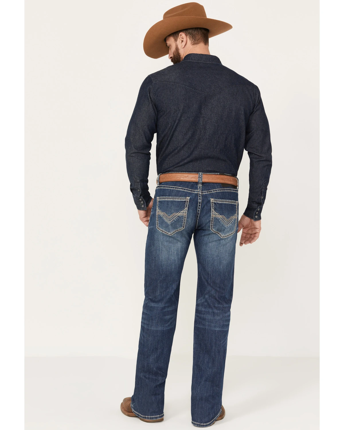 Rock & Roll Denim Men's Medium Wash Straight Reflex Denim Jeans 3 Rock & Roll Denim Men's Medium Wash Straight Reflex Denim Jeans