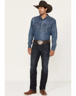 Rock & Roll Denim Men's Revolver Dark Vintage Wash Slim Straight Reflex Denim Jeans -Sheplers Sales 2000386197 416 P3