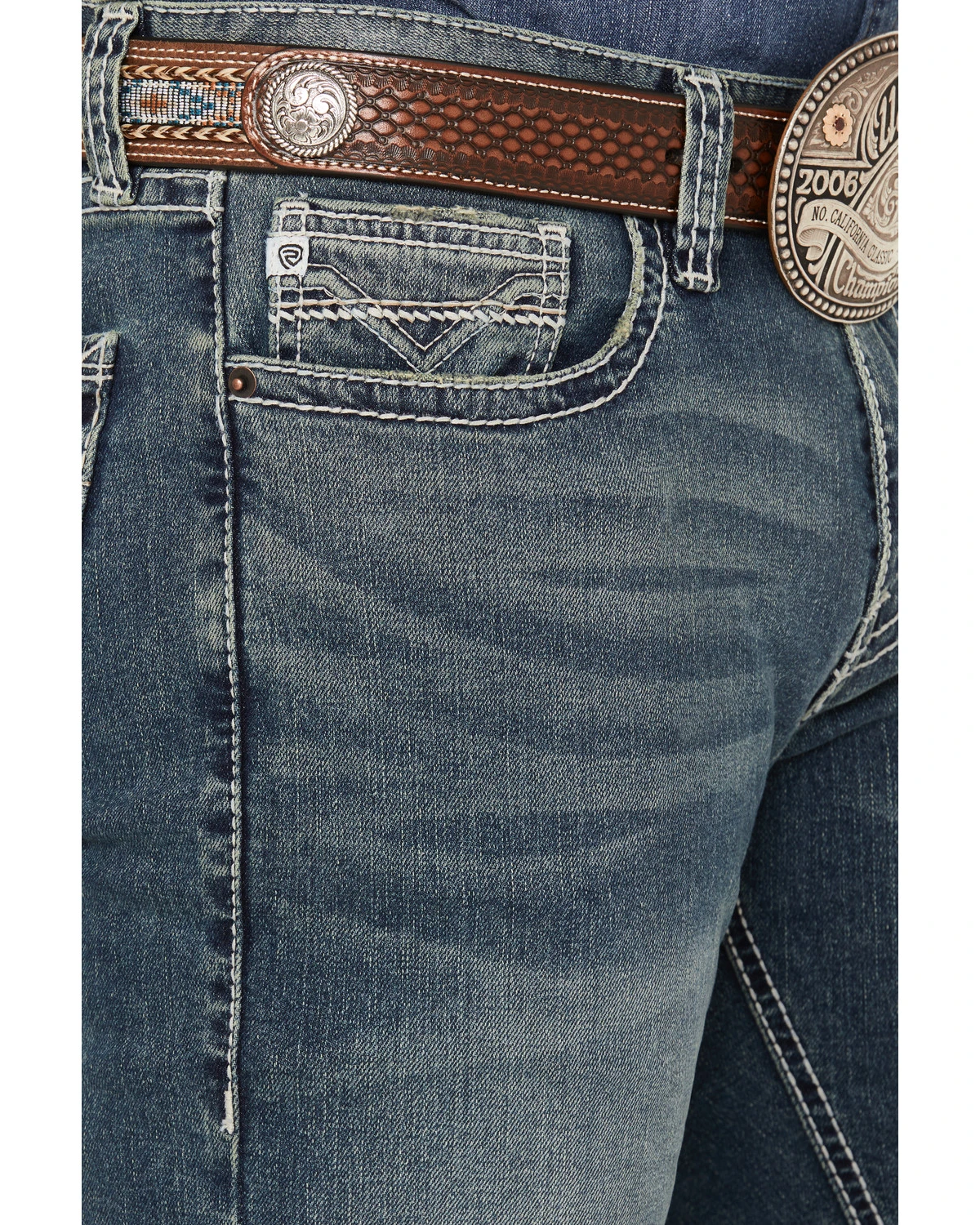 Rock & Roll Denim Men's Revolver Medium Vintage Wash Slim Straight Reflex Denim Jeans 6 Rock & Roll Denim Men's Revolver Medium Vintage Wash Slim Straight Reflex Denim Jeans - Image 4