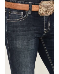 Rock & Roll Denim Men's Rifle Dark Vintage Wash Skinny Reflex Denim Jeans -Sheplers Sales 2000386199 416 P4