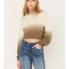 Cleo + Wolf Women's Ombre Cropped Dolman Sweatshirt 1 Cleo + Wolf Women's Ombre Cropped Dolman Sweatshirt -Sheplers Sales 2000386289 343 P1