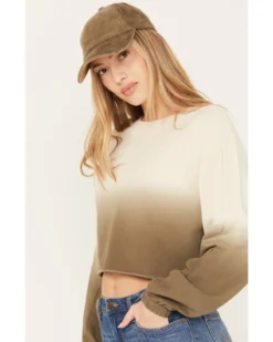 Cleo + Wolf Women's Ombre Cropped Dolman Sweatshirt -Sheplers Sales 2000386289 343 P2
