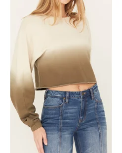Cleo + Wolf Women's Ombre Cropped Dolman Sweatshirt -Sheplers Sales 2000386289 343 P3